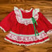 Vintage 80s Bryan Baby Girl Calico Ruffle Christmas Prairie Dress Size 6-9M