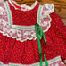 Vintage 80s Bryan Baby Girl Calico Ruffle Christmas Prairie Dress Size 6-9M