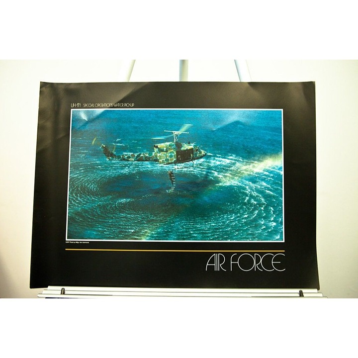 80’s Air Force Poster Sunrise & Sunset Military Photographers UH-1N Special