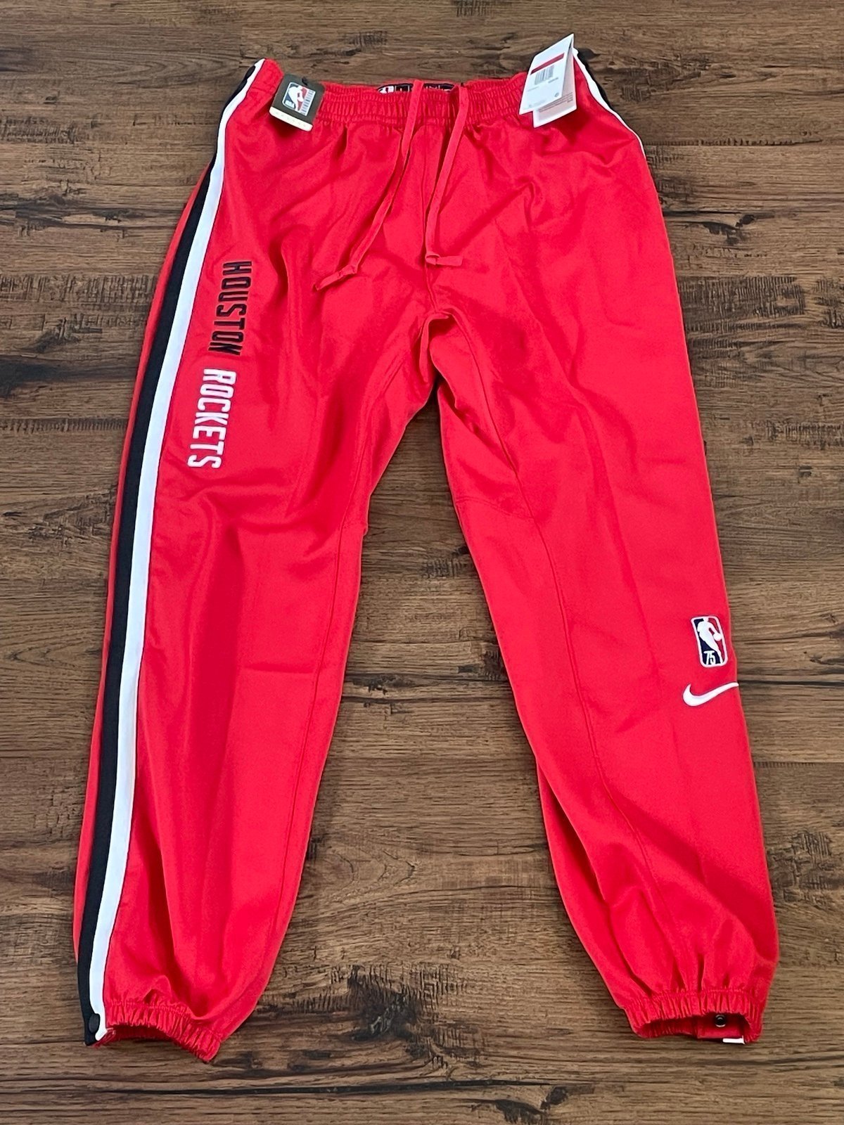 Nike NBA Team Issued Houston Rockets Tear Away Pants Red Black size mens L-Tall