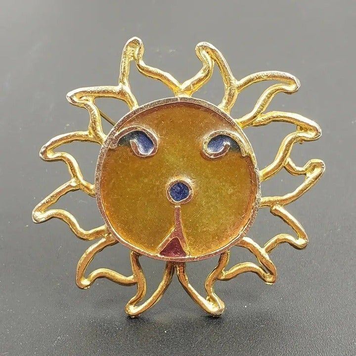 House Of Joy Plique-à-jour Leo Lion Brooch Signed 1960's Vintage