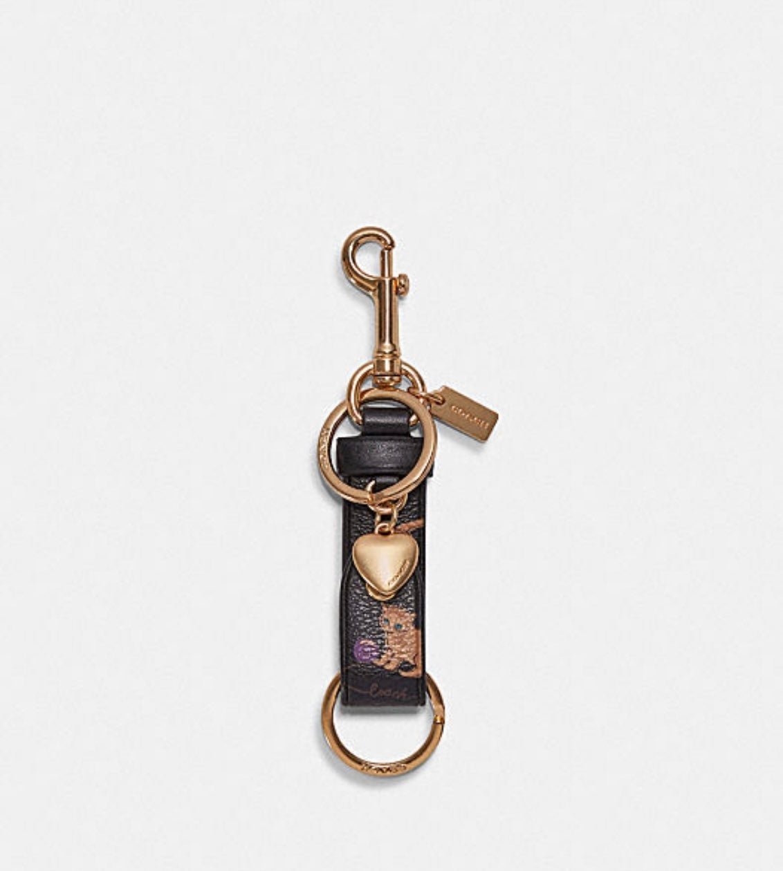 Coach Cat Print Trigger Snap Bag Charm