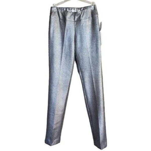Lena Gabrielle Women's Straight Leg Dress Pants Silver Stretch Size 2 NWT