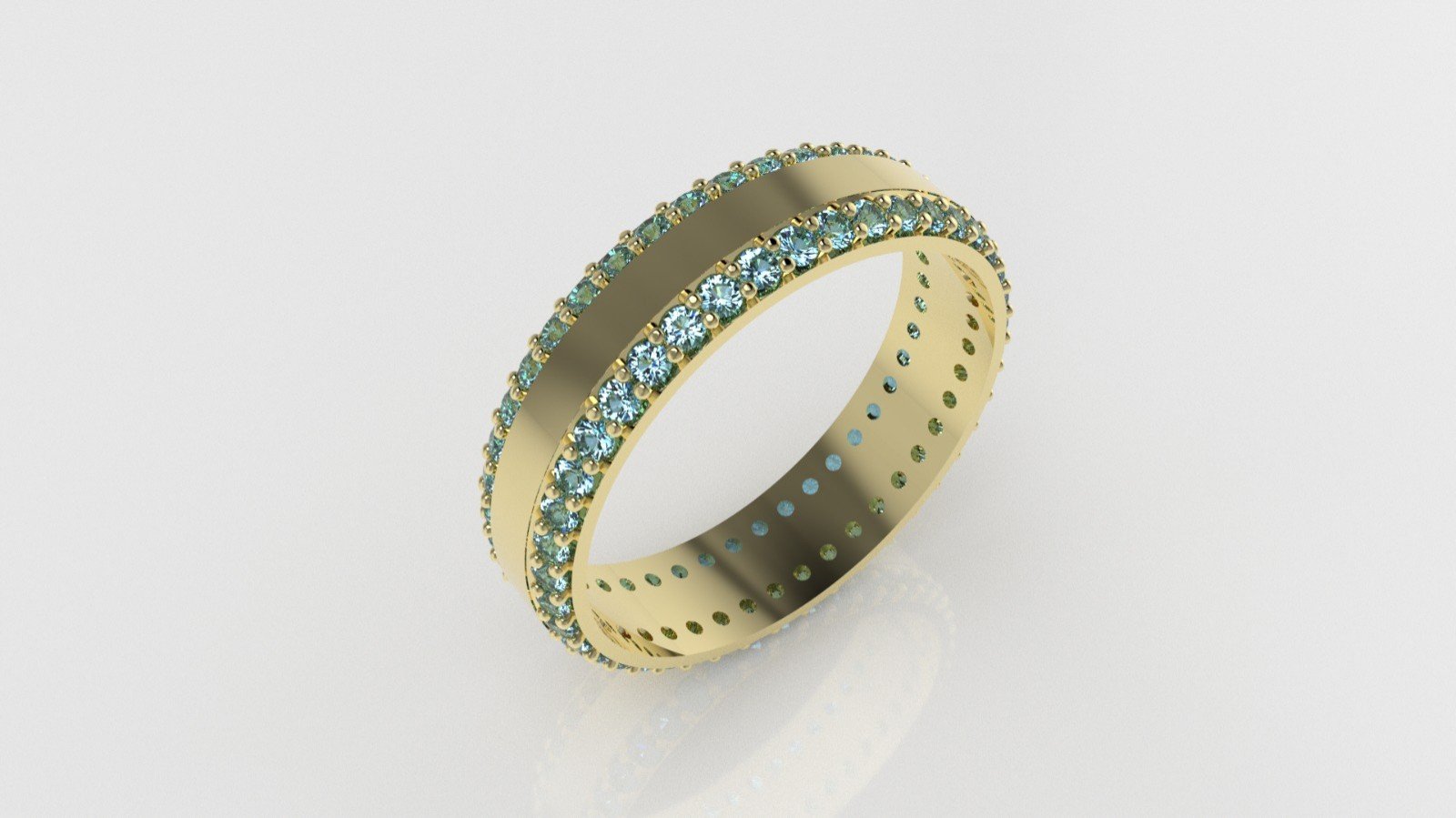 14K Engagement Ring with 84 AQUAMARINE