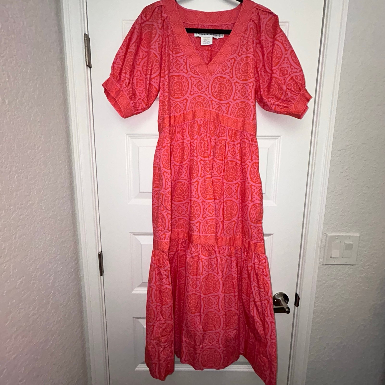 Gretchen Scott Viviers Sultan’s Dining Room Puff Short Sleeve A-line Maxi Dress