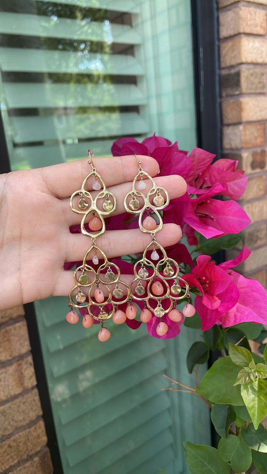 Roxanne Assoulin for Lee Angel Gold Base Metal Chandelier Earrings