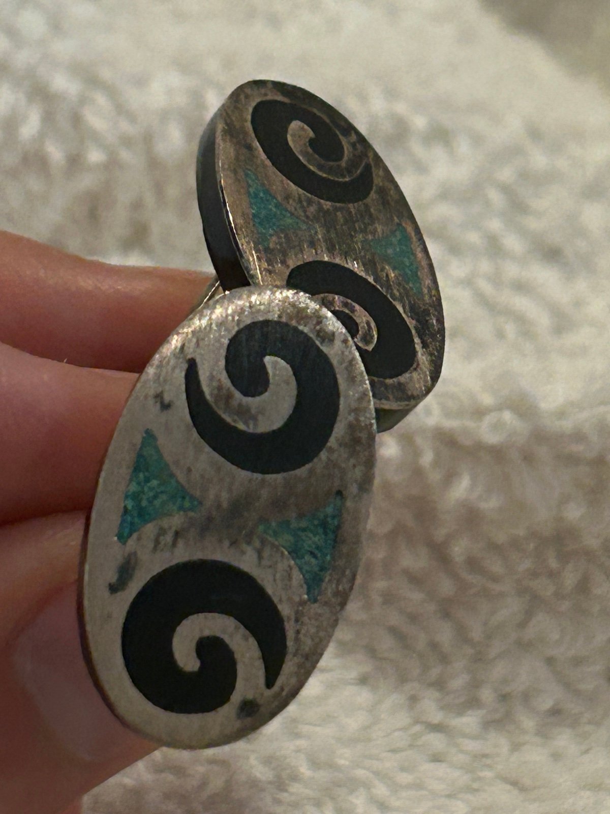 silver 925 sterling silver 1 pair of Taco Mexico cufflinks,