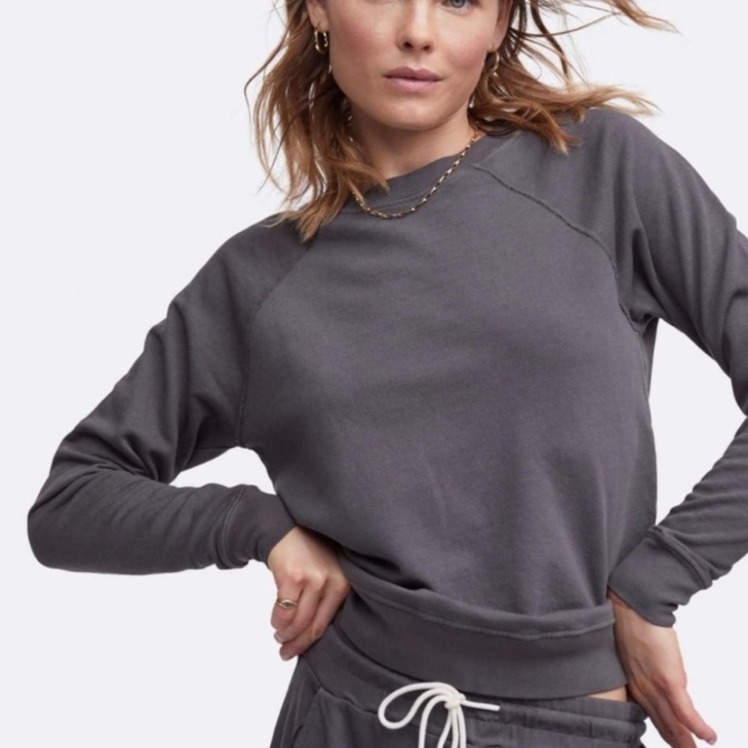 Mate The Label Organic Cotton Lightweight Terry Raglan Sweatshirt Women's XL
