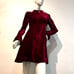 Gorgeous Vintage 1960s/70s Burgundy Velvet Dress w/Bell Sleeves sz M