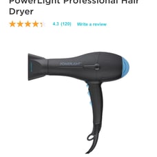 Bio Ionic Powerlight blow dryer with nozzle attachment
