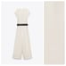 NWT. Zara Cream Sleeveless Jumpsuit with Raffia Belt. Size L
