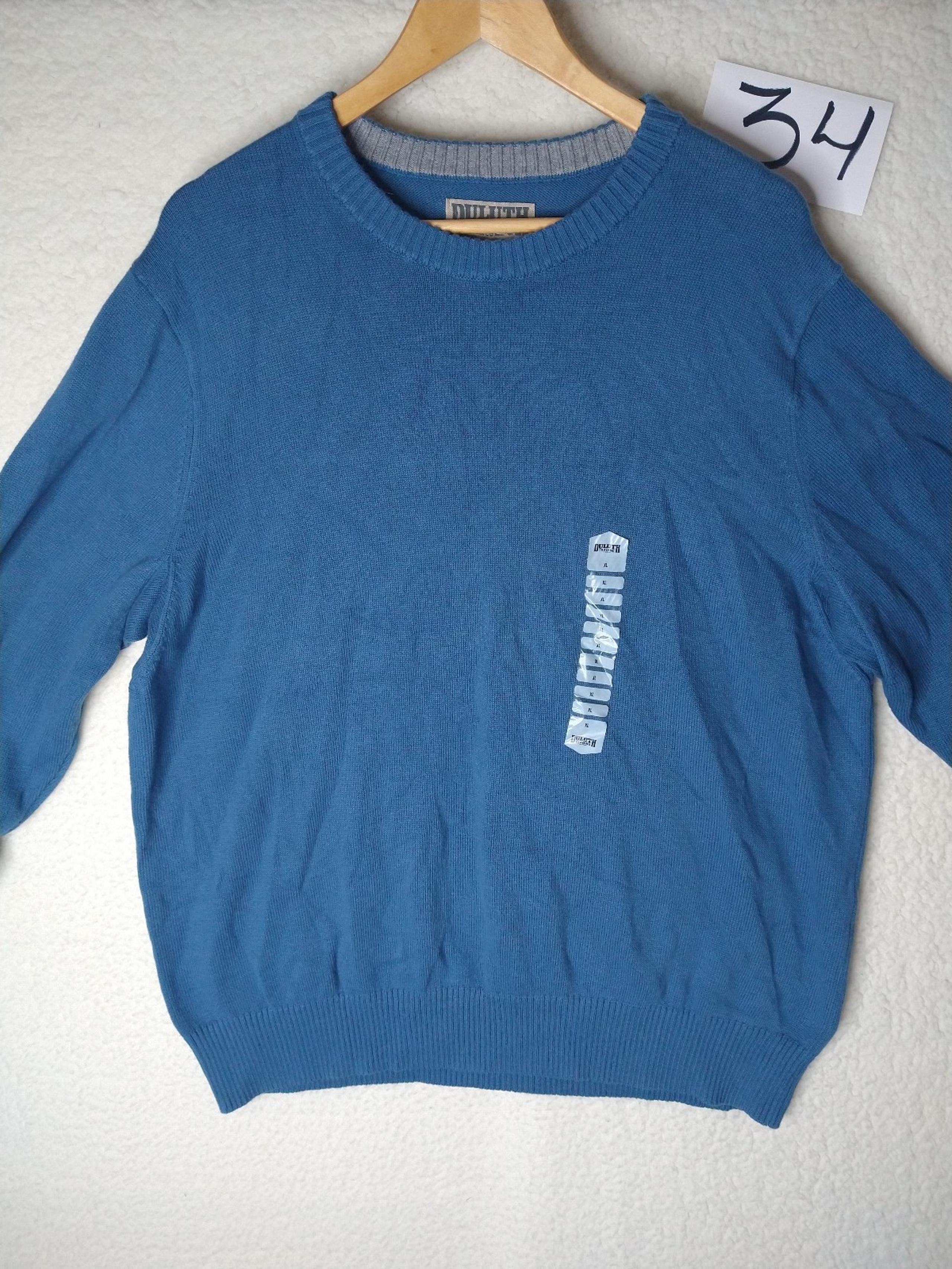 Duluth Trading Sweatshirt Adult Extra Large Blue Knit Banded Crew Neck Pullover