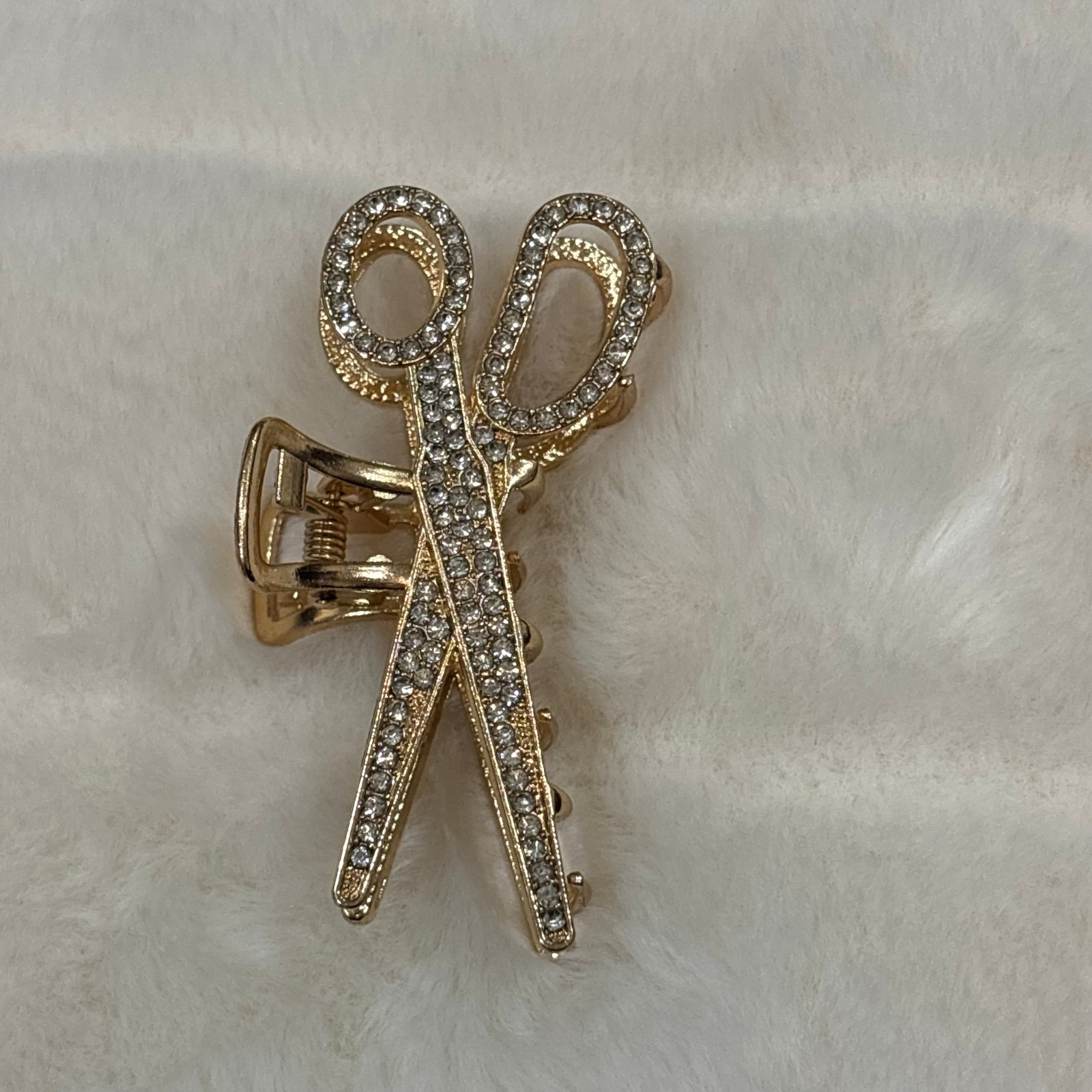 Vintage scissor hair clip with rhinestones