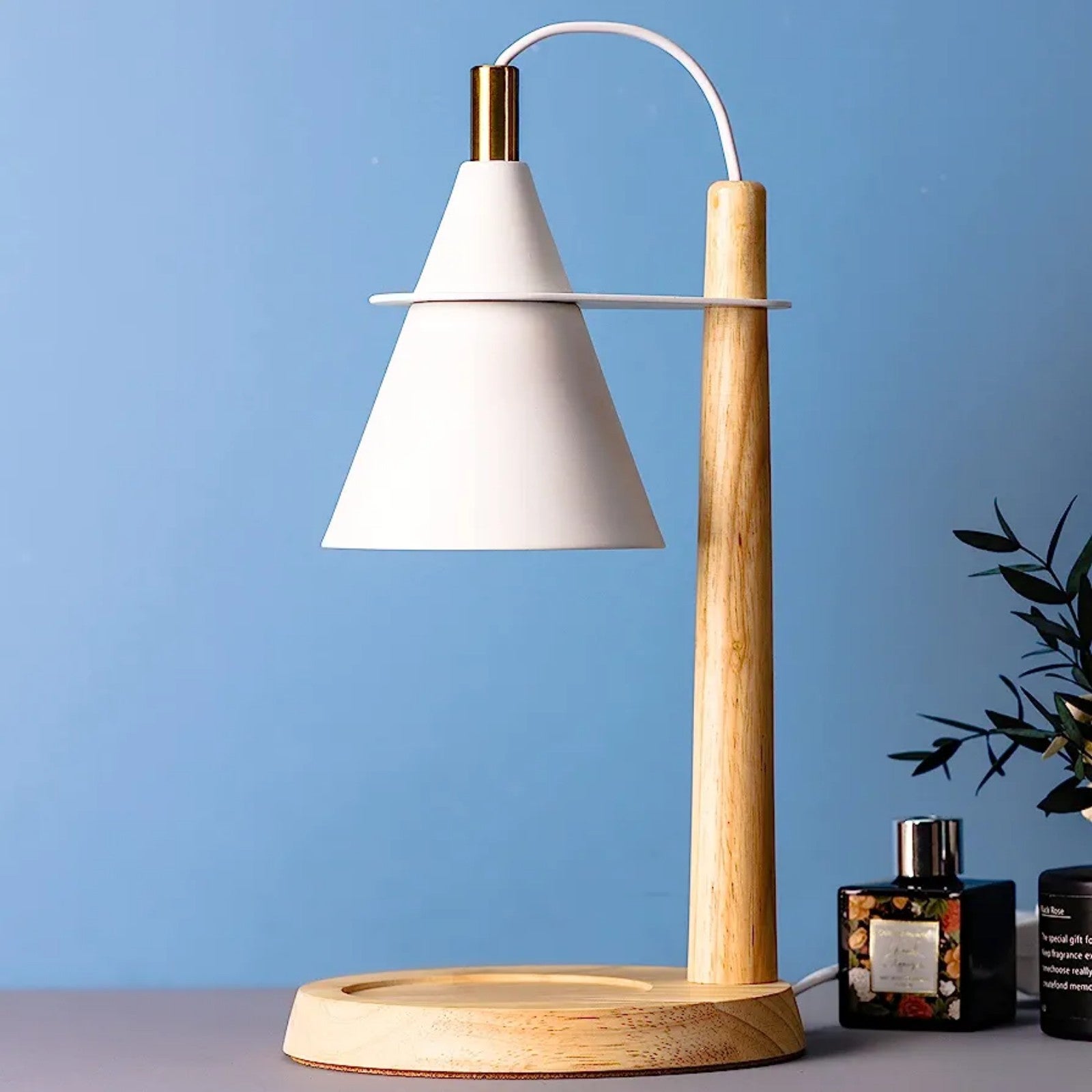 PREMIUM Candle Warmer Lamp with Timer - Tropical Hardwood Electric Candle Warmer