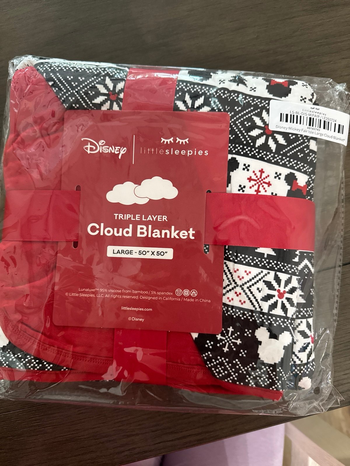 Little Sleepies Disney Mickey Fair Isle Large Cloud Blanket