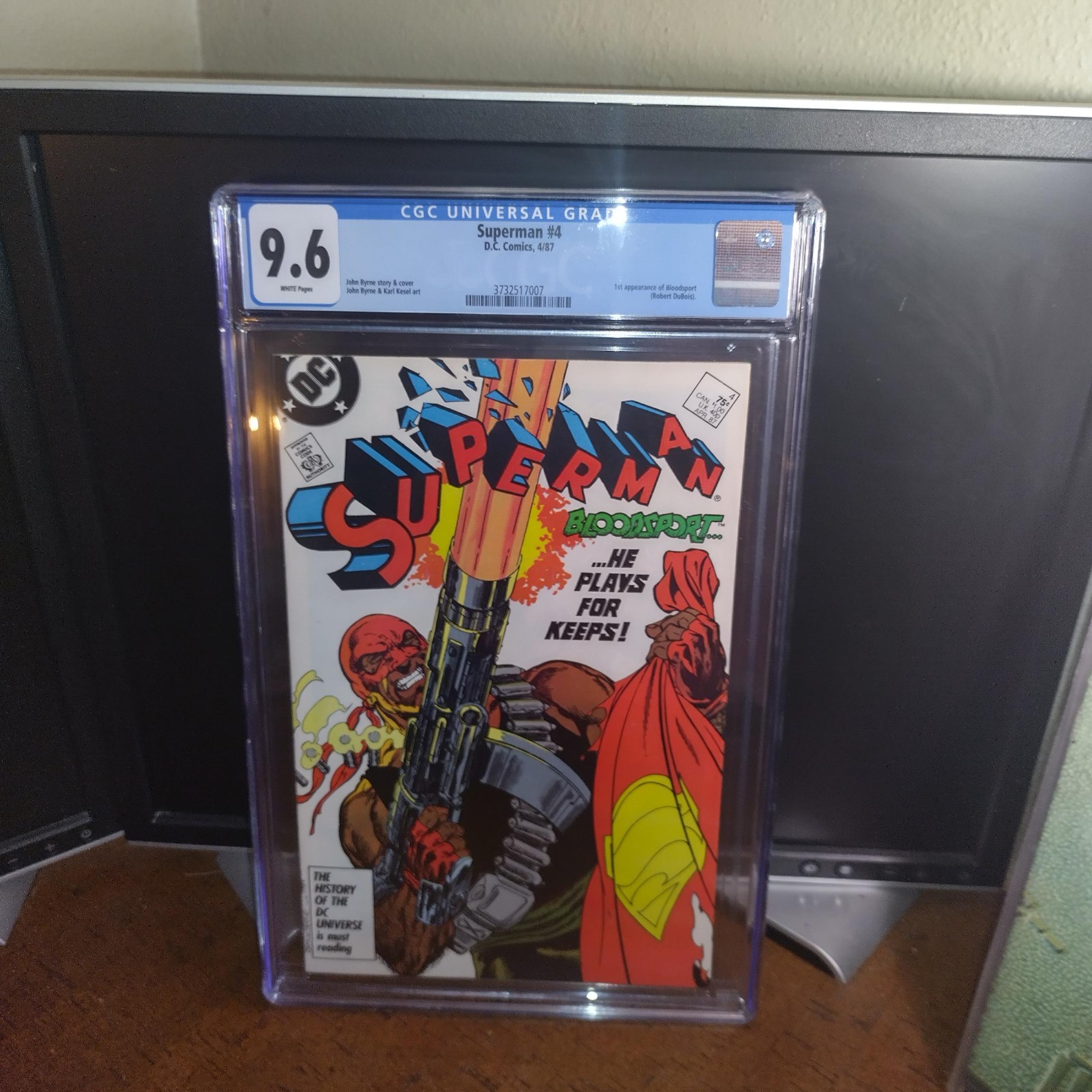 VINTAGE 1987 CGC Graded Collectable DC Superman #4 Bloodsport Comic Book