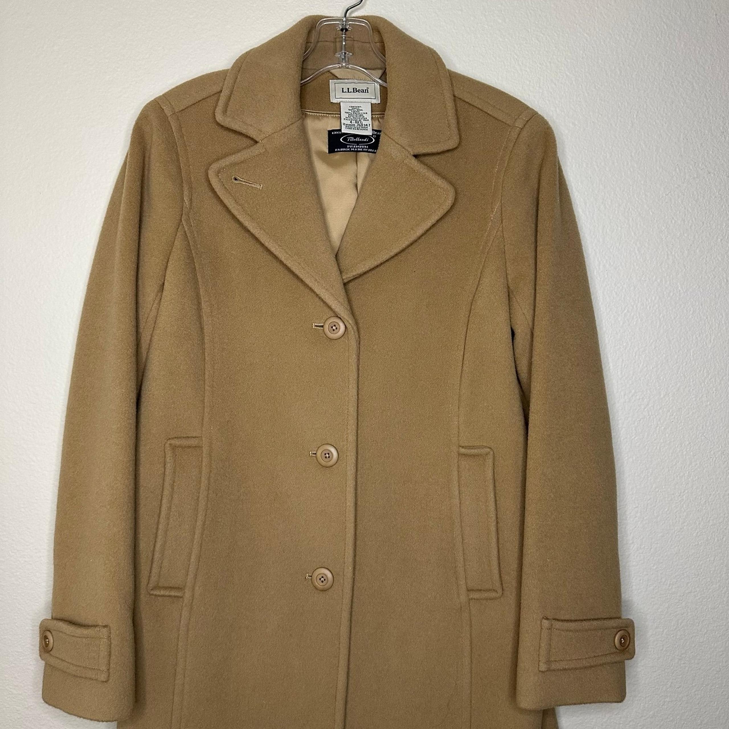 LL Bean Women's Classic Lambswool Polo Coat, Three-Quarter