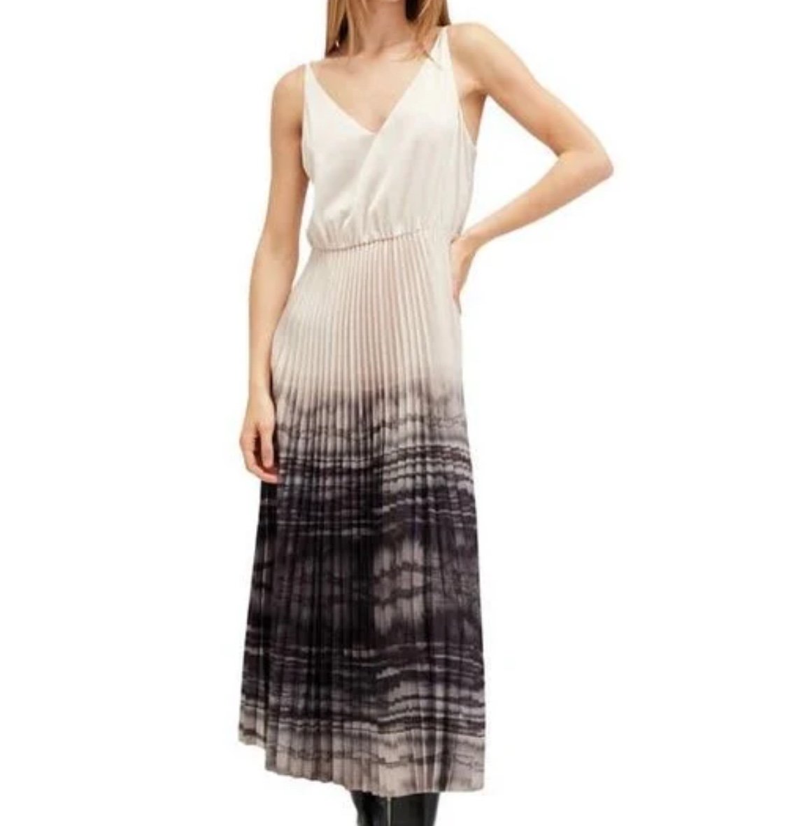 AllSaints Women's Celilia 2-in-1 Pleated Tie Dye Midi Dress