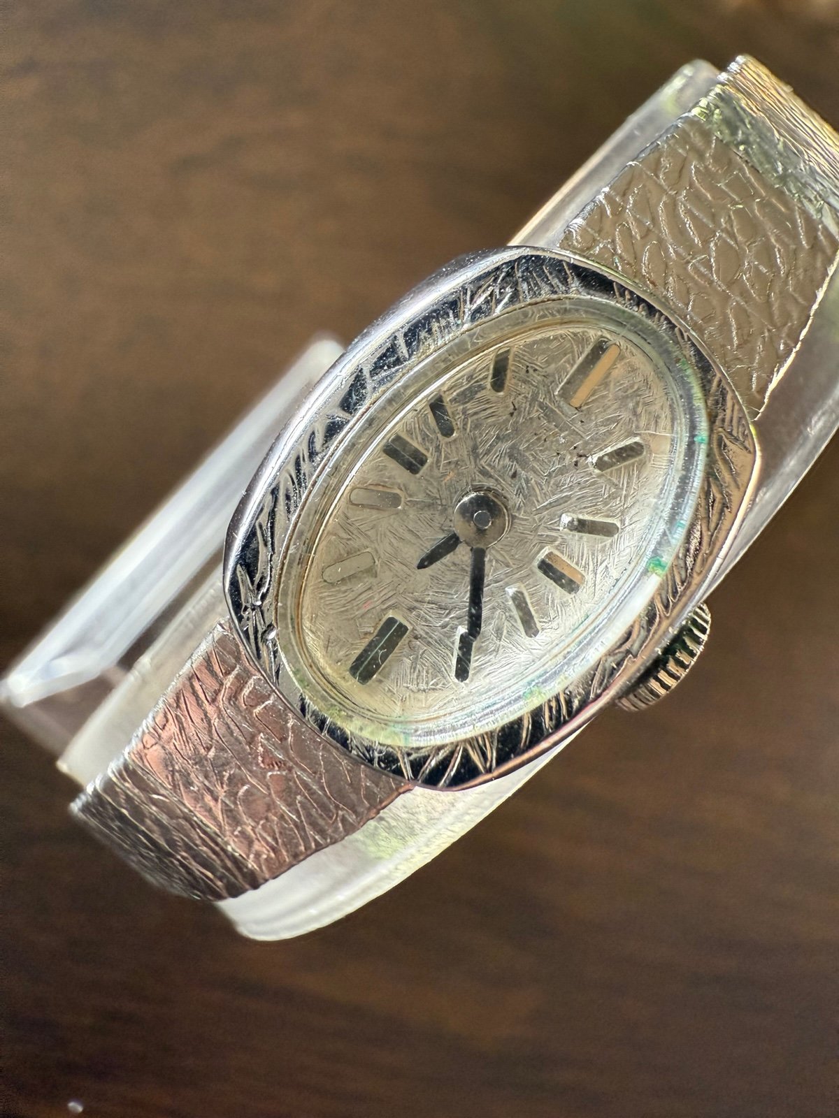 Watch Coated In A Stunning Chrome. Ladies Vintage Mechanical Wind Up Piece