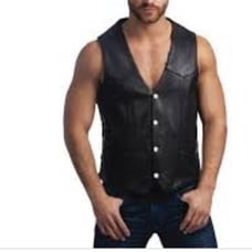 Vest Leather Black Classic Leather Vest