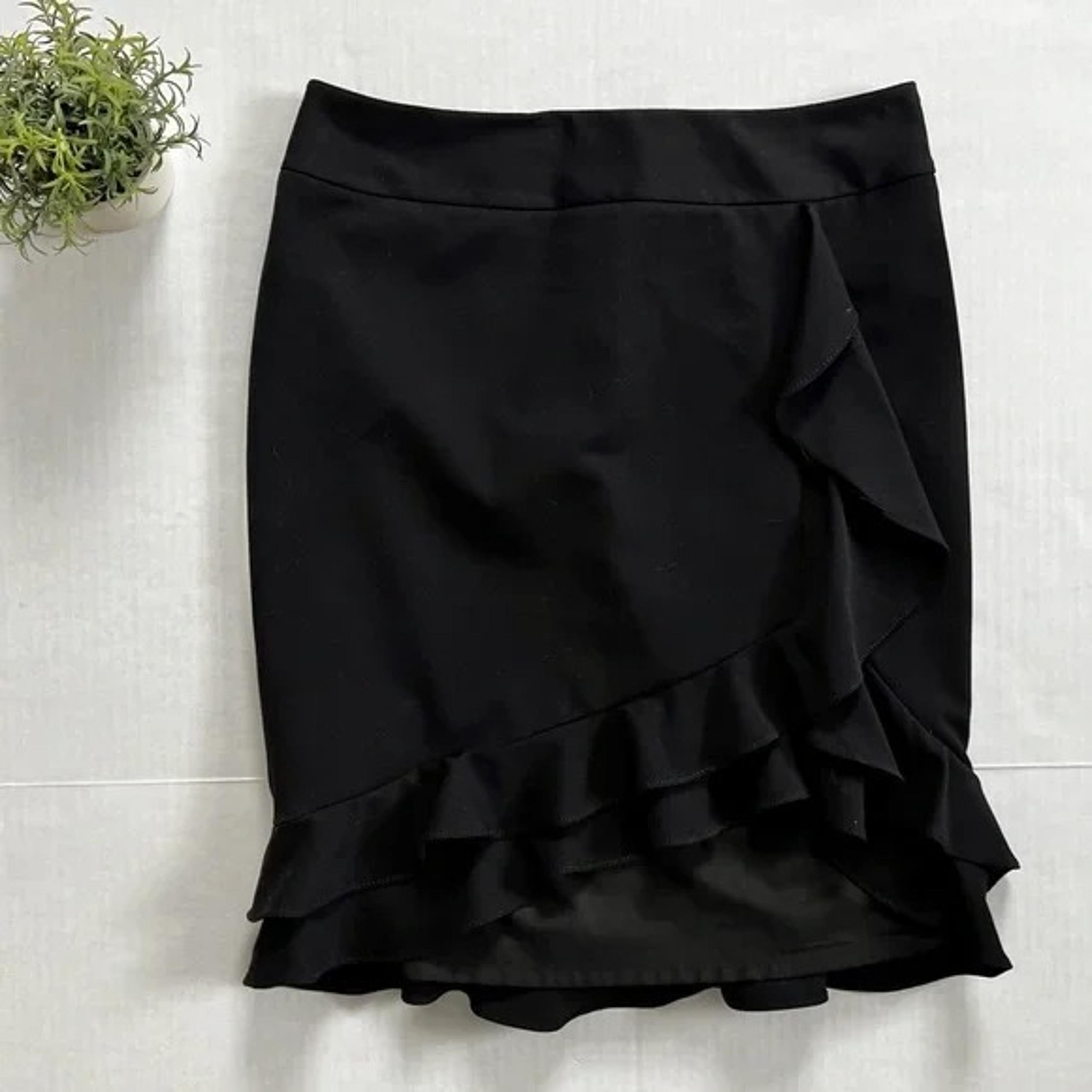 White House Black Market Skirt Women 2 Ruffle Pencil Tulip Flutter Office Career
