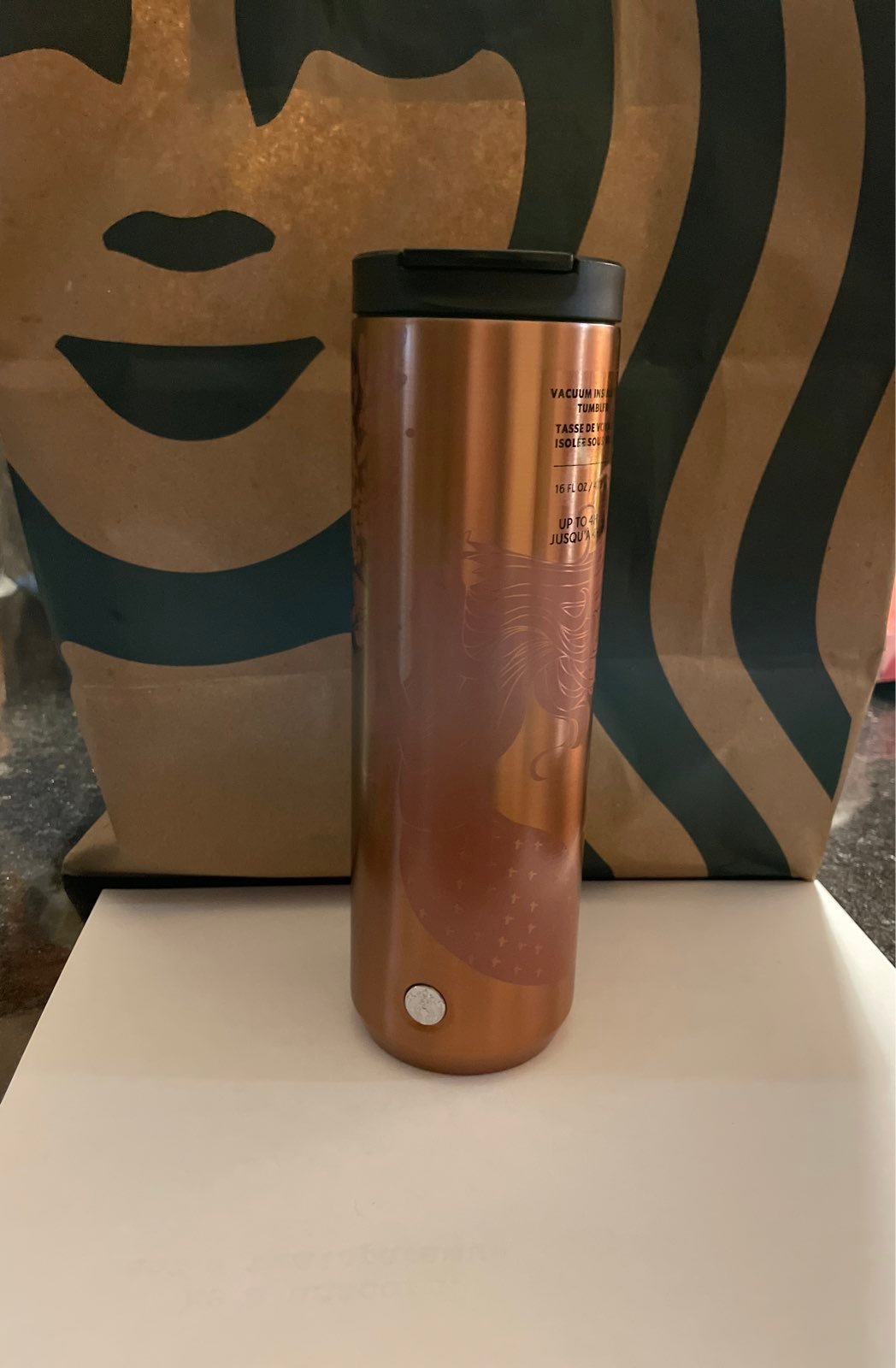 Starbucks 16 oz Rose Gold Siren Stainless tumbler