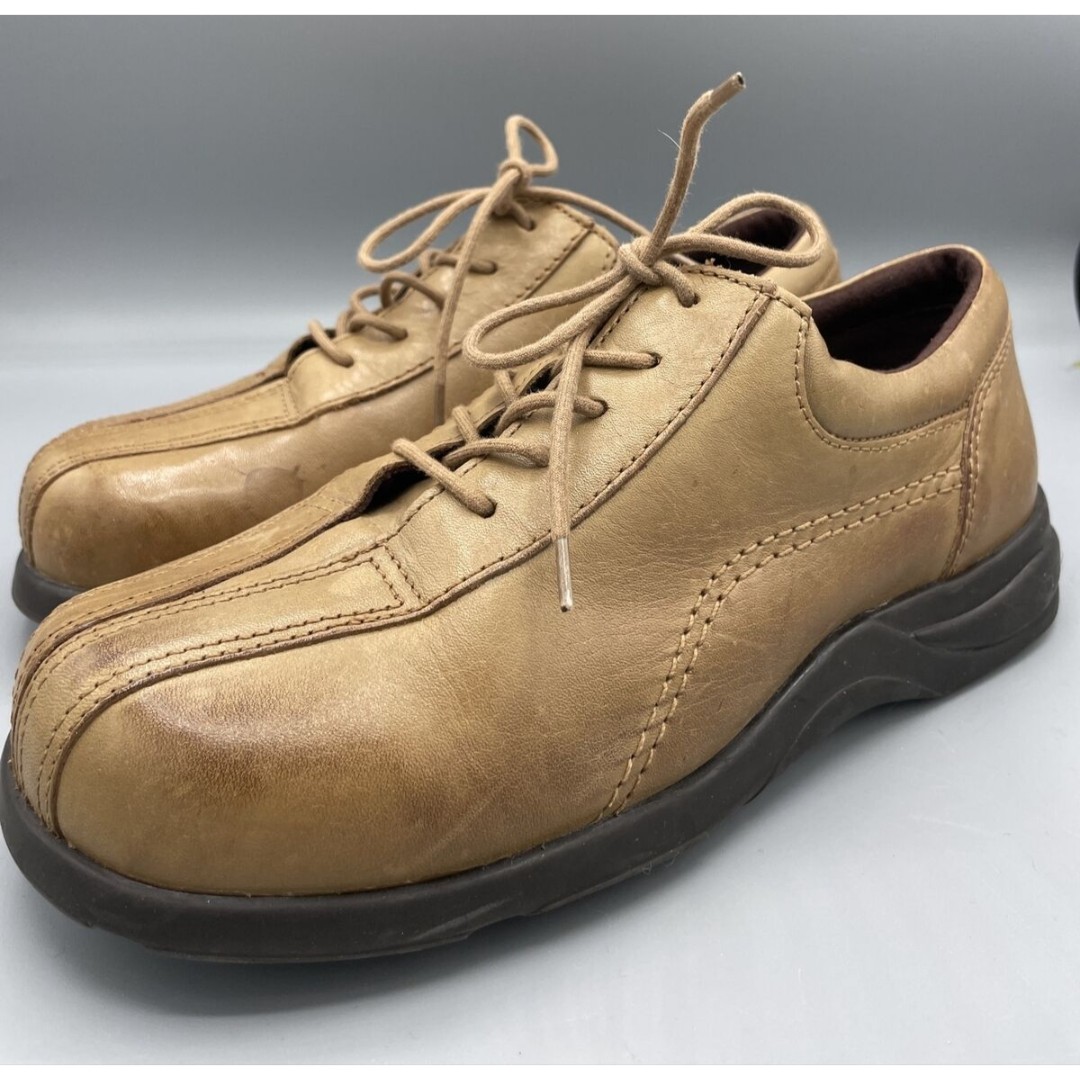 Walking Cradles Womens Tan Lace Up Comfort Shoes 7.5 WW