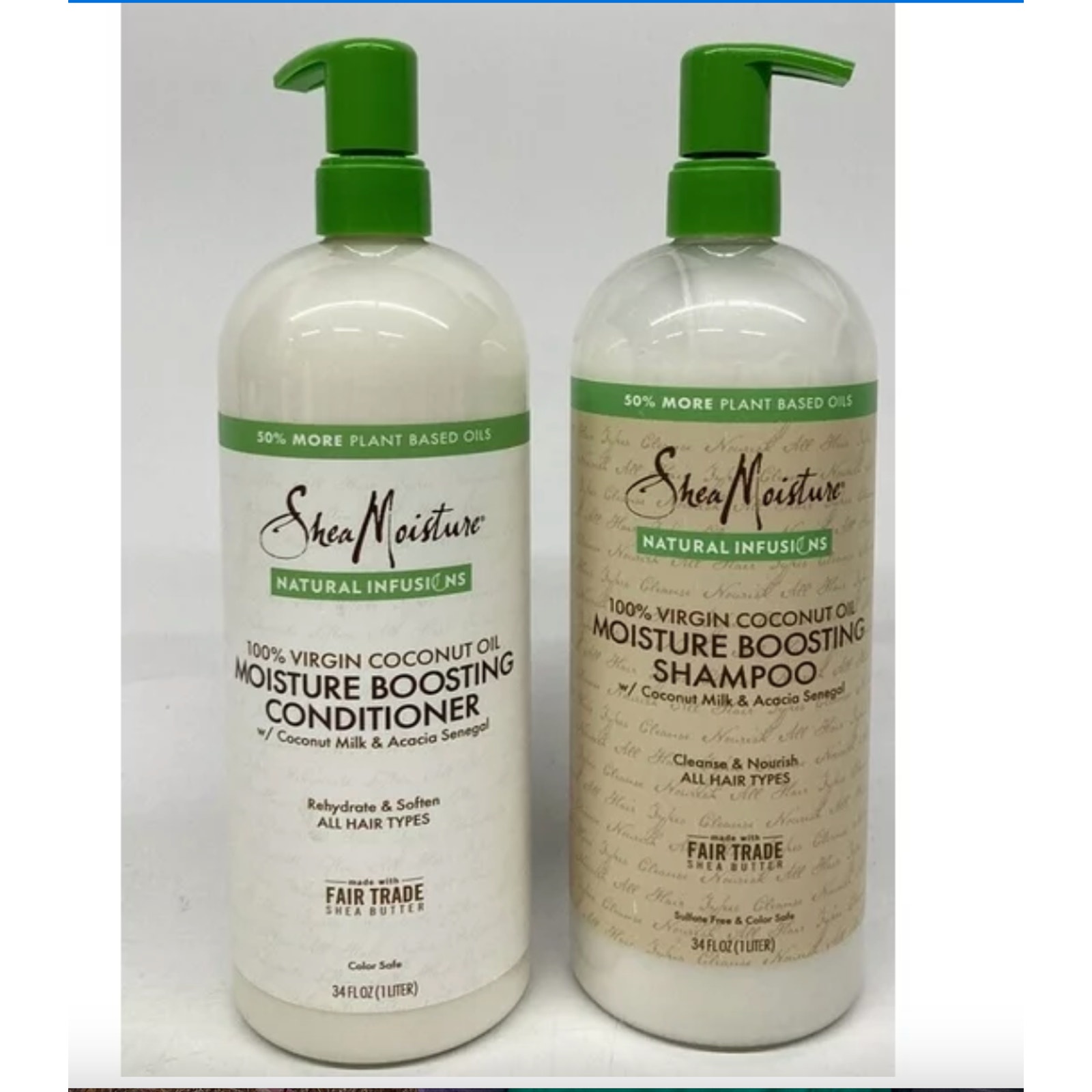 Shea Moisture Boosting Shampoo And Conditioner Natural Infusion, 34 Fl Oz Each