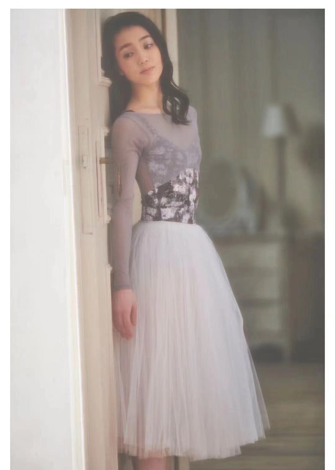 stina / type L long ribbon/brown pink×light pink