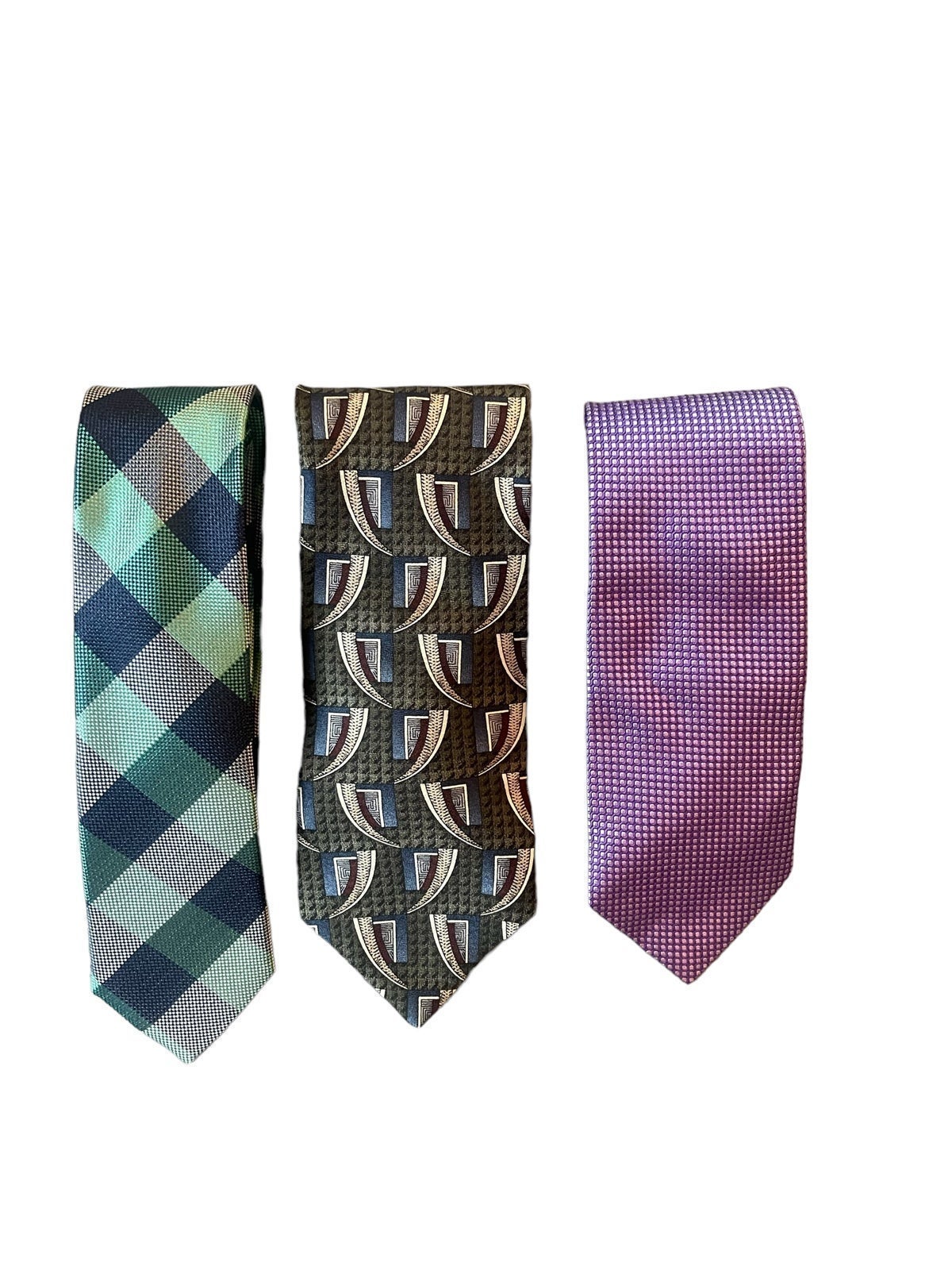Mens Set 3 Ties 100% Silk David Donahue Tommy Hilfiger Henry Grethel Formalwear