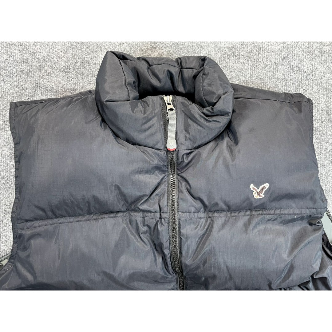 American Eagle Outfitters Puffer Vest Men's M Black Down Filled Full Zip