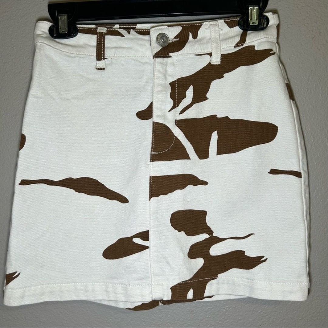 Urban Outfitters BDG cow print high waist mini skirt women’s size medium