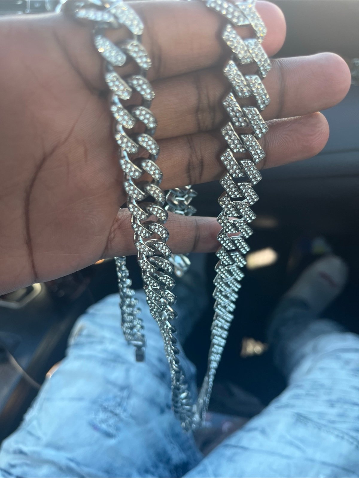 White gold plated chains
