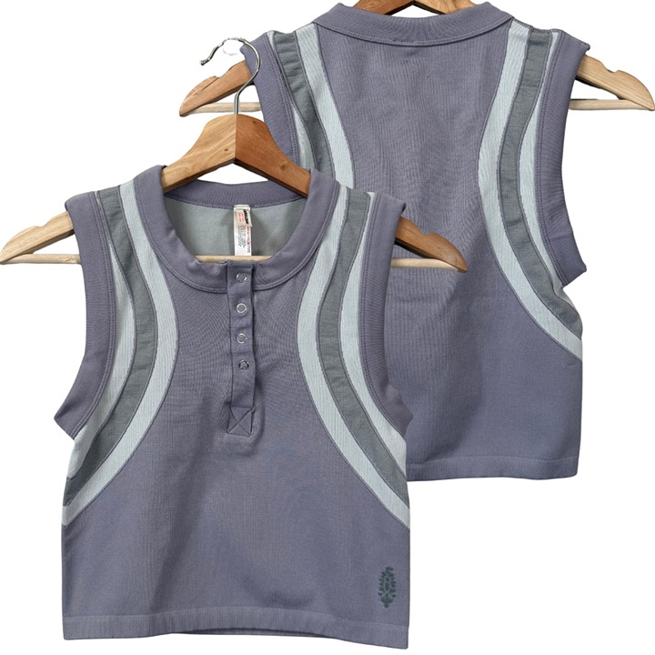 NWOT Free People FP Movement Free Kick Muscle Tank Crop Top Women's M/L Purple
