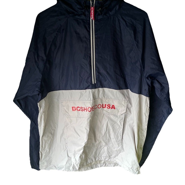 Vintage DC Shoe Co Waterproof Jacket Men’s Sz XL Blue Gray Pockets Style 2014
