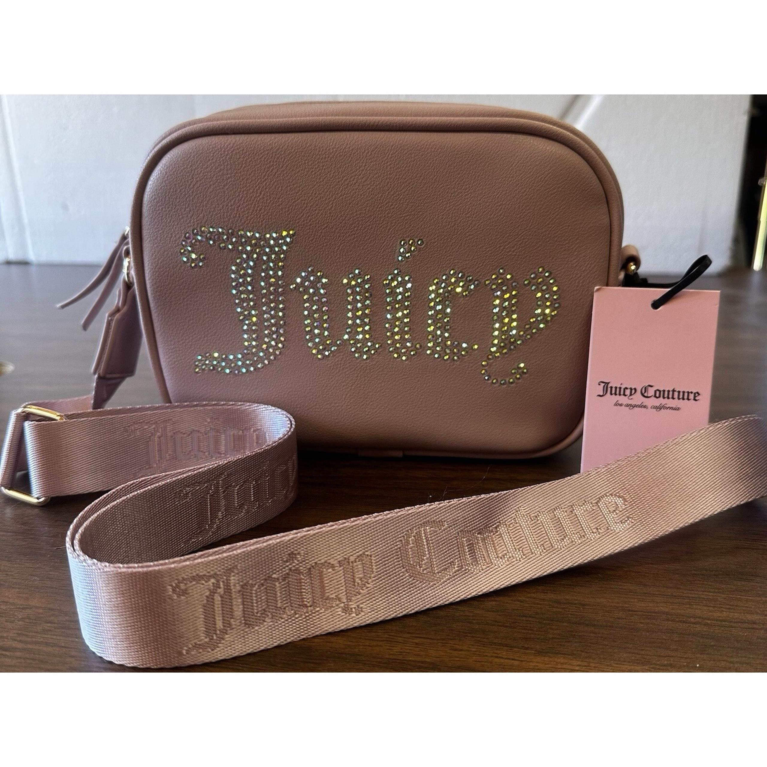 JUICY COUTURE Dusty Blush  OBSESSION CROSSBODY Bag With Rhinestone Sparkle Pink