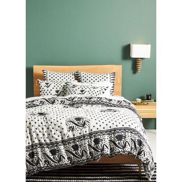 NWT Anthropologie Jacquard Woven Jeanette Queen Duvet