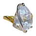Vintage Estate Edco Pear Brilliant Cut CZ Zirconia Gold Tone Prong Ring 6