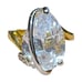 Vintage Estate Edco Pear Brilliant Cut CZ Zirconia Gold Tone Prong Ring 6