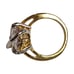 Vintage Estate Edco Pear Brilliant Cut CZ Zirconia Gold Tone Prong Ring 6
