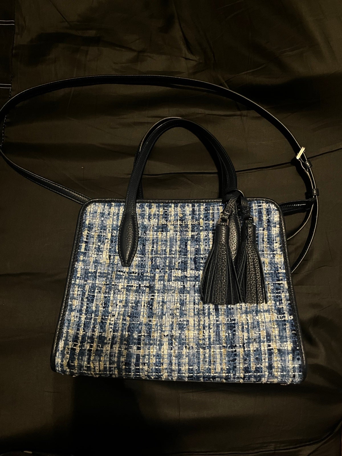 Kate Spade Blue Tweed Satchel