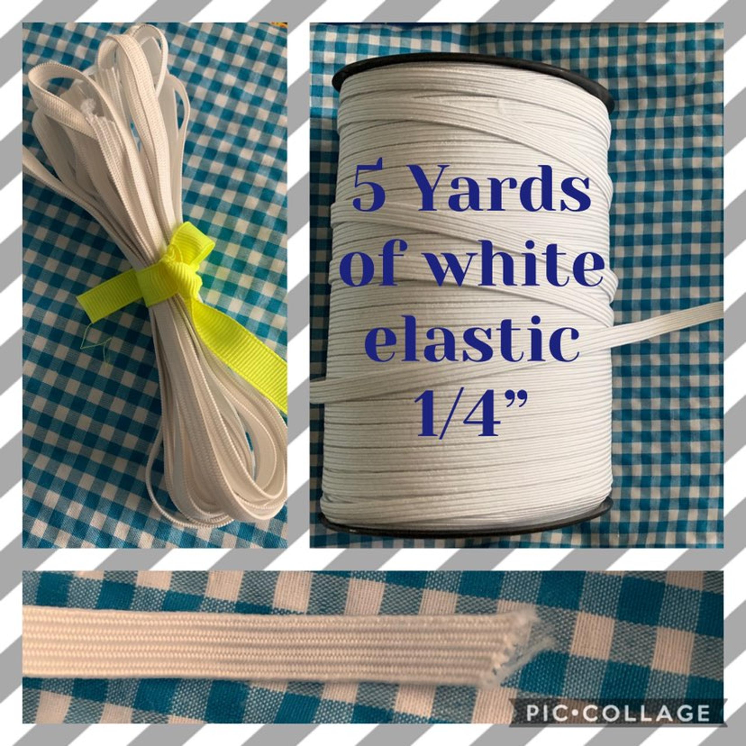 5 Yards of White Elastic - 1/4"