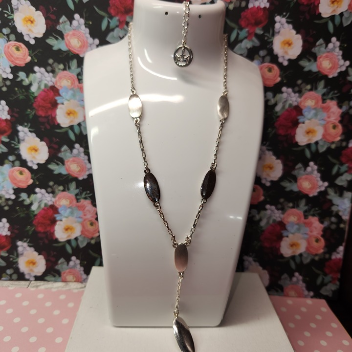 #2320, CROWN TRIFARI ALFRED PHILIPPE SILVER TONE NECKLACE 18 IN