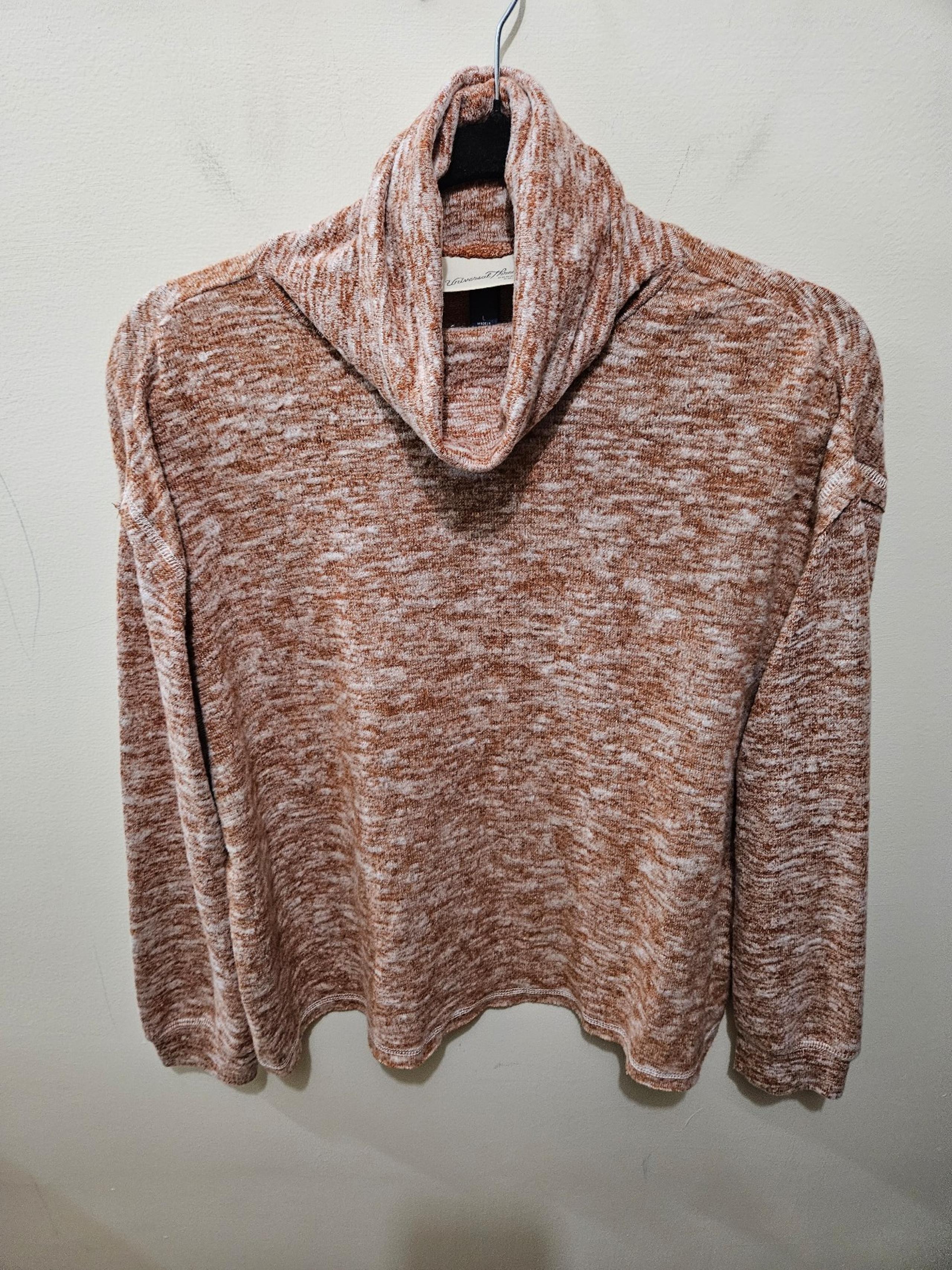 Universal Thread Orange Burnout Soft Stretchy Turtleneck Sweater Large