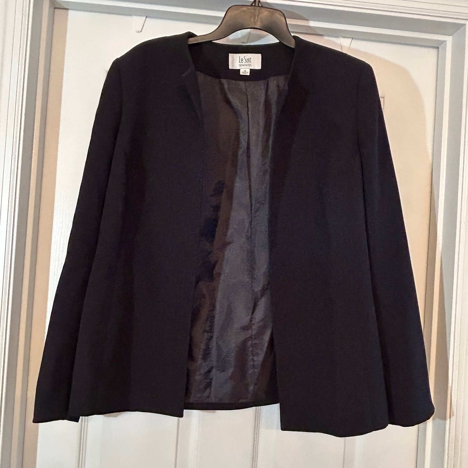 Le Suit Women's Elegant Black Open Blazer Size 12