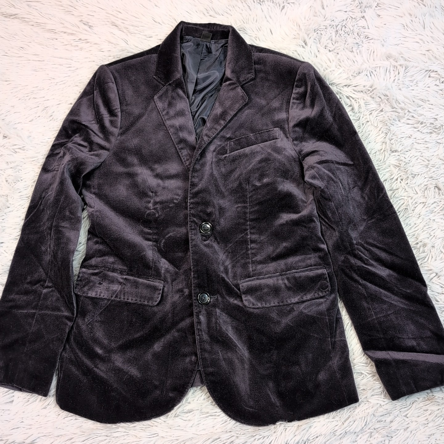 J. Crew Jacket Boys 12 Blue Suit Coat Crewcuts Ludlow Blazer Button Up Preppy