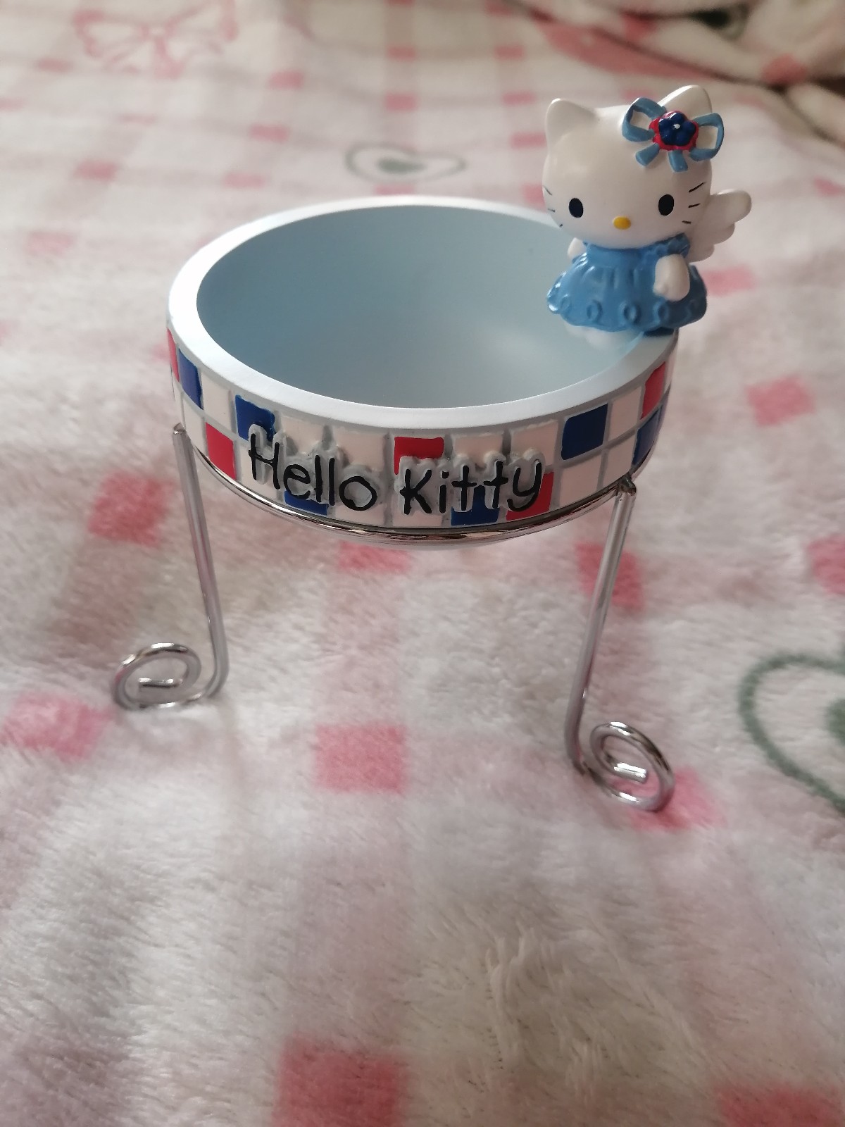 Vintage Rare Sanrio 2002 Hello Kitty Blue Angel Trinket Jewelry Display Storage