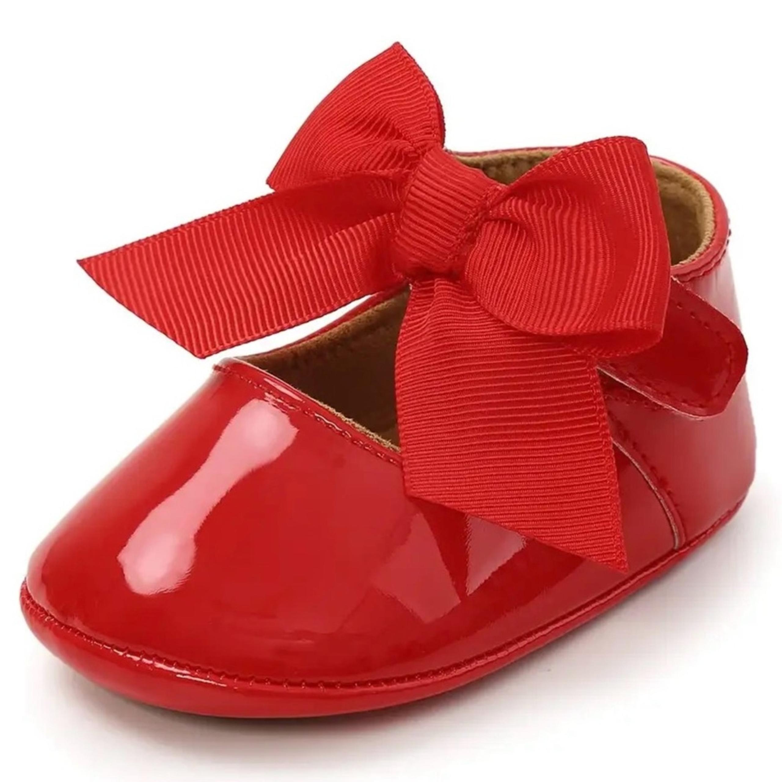 New toddler red patent leather soft sole shoes size 3, 12-18 months