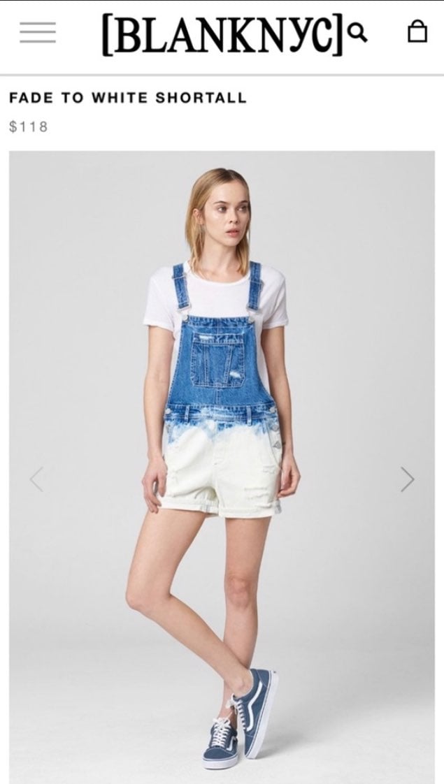 NWT BLANKNYC shortall in Fade to White