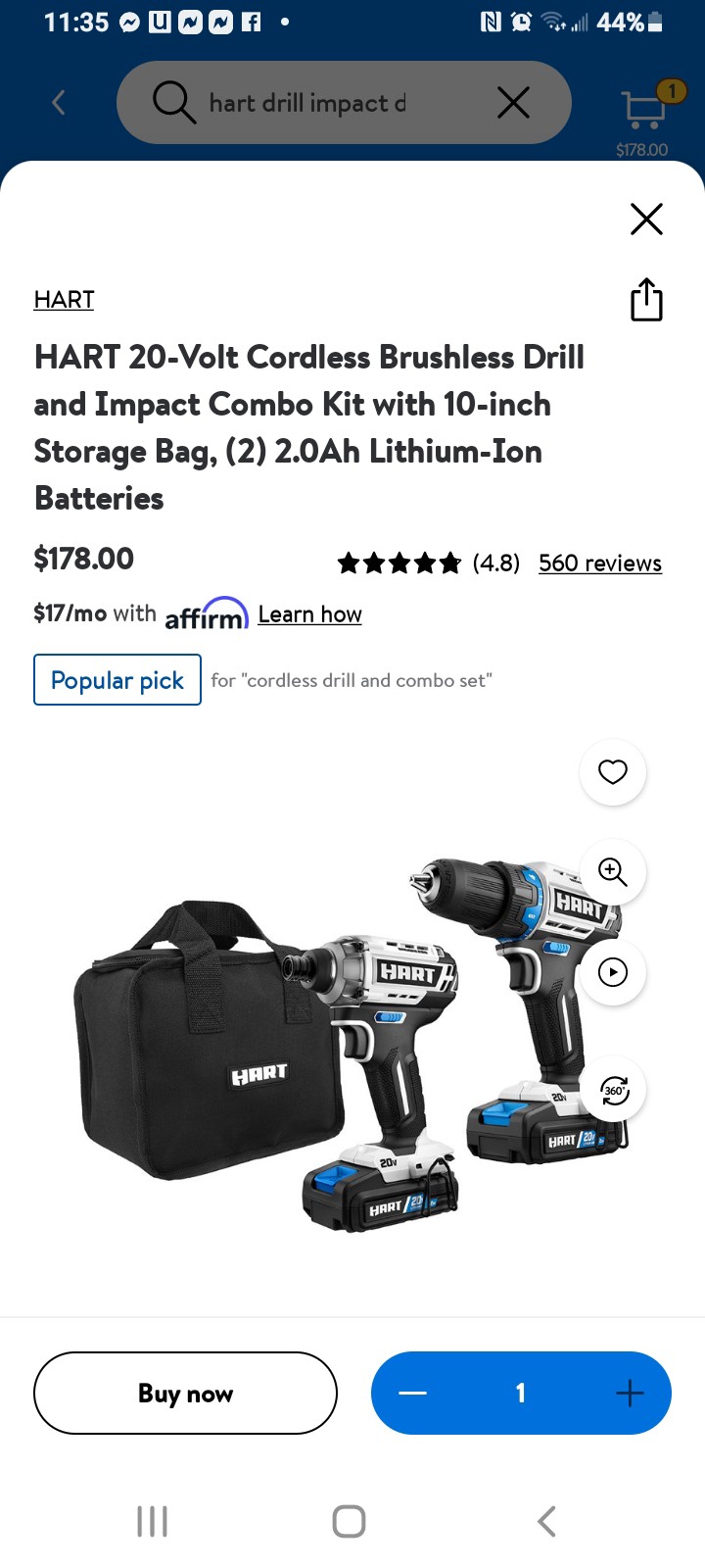 20v brushless drill and impact gun set